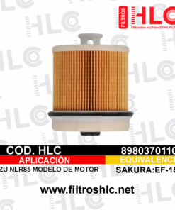 Filtro de elemento de combustible 8980370110