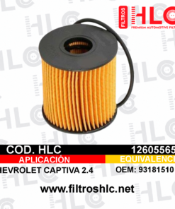 Filtro de aceite 12605565