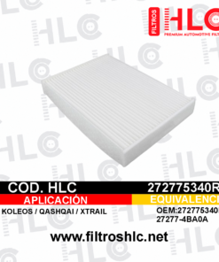 Filtro de cabina 272775340R